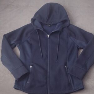 Swiss Tech Women's Navy Hooded Zip Sweater Medium (8/10)
